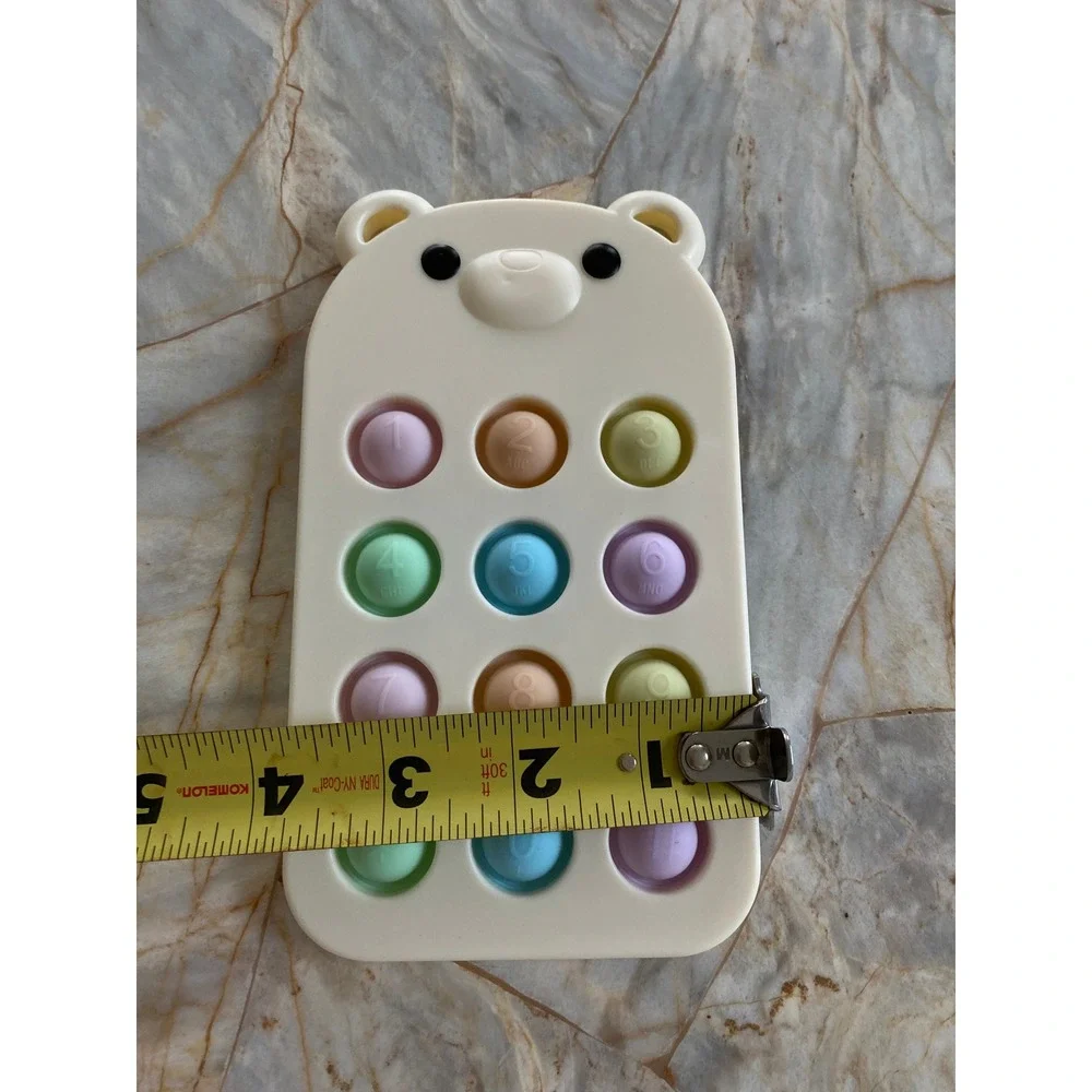 Cream Bear Pop Fidget‎ Toy Pastel Numbered Keypad Sensory Stress Relief Toy